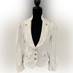 Size 2 White House Black Market White Corduroy Blazer